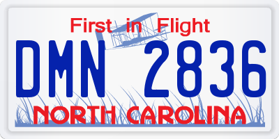 NC license plate DMN2836