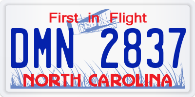 NC license plate DMN2837