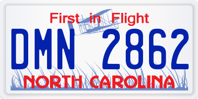 NC license plate DMN2862
