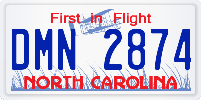 NC license plate DMN2874