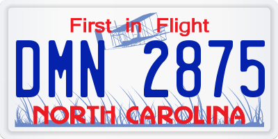 NC license plate DMN2875