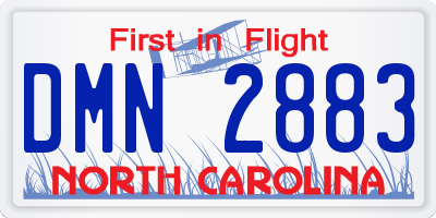 NC license plate DMN2883