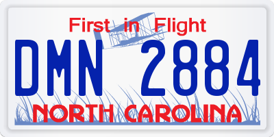 NC license plate DMN2884