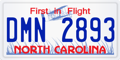 NC license plate DMN2893