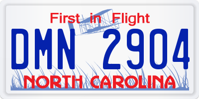 NC license plate DMN2904