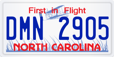 NC license plate DMN2905