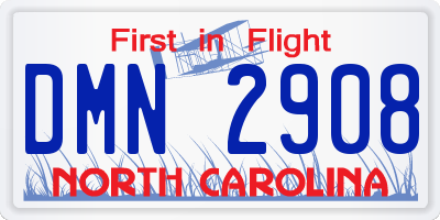 NC license plate DMN2908