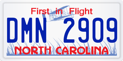 NC license plate DMN2909