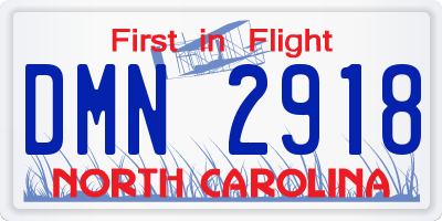 NC license plate DMN2918