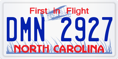 NC license plate DMN2927