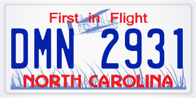 NC license plate DMN2931