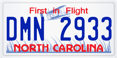 NC license plate DMN2933