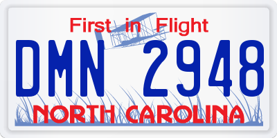 NC license plate DMN2948