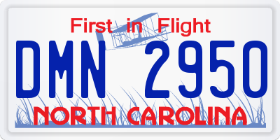 NC license plate DMN2950