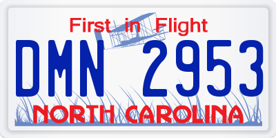NC license plate DMN2953