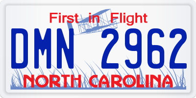 NC license plate DMN2962