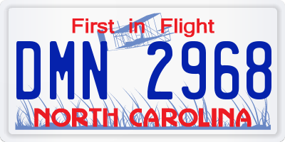 NC license plate DMN2968