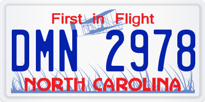 NC license plate DMN2978