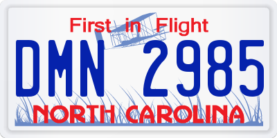 NC license plate DMN2985