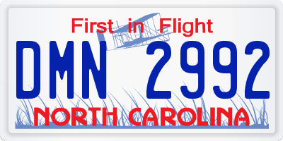 NC license plate DMN2992