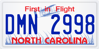 NC license plate DMN2998