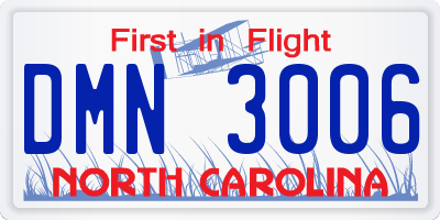 NC license plate DMN3006