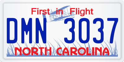 NC license plate DMN3037