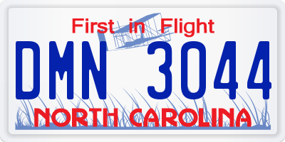 NC license plate DMN3044