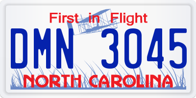 NC license plate DMN3045