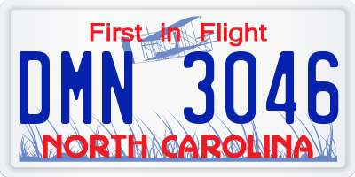 NC license plate DMN3046