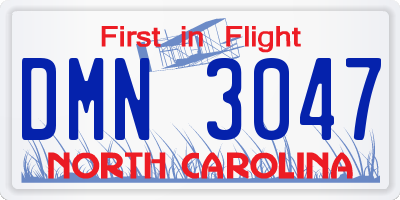 NC license plate DMN3047