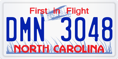 NC license plate DMN3048