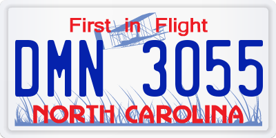 NC license plate DMN3055