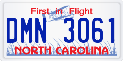 NC license plate DMN3061