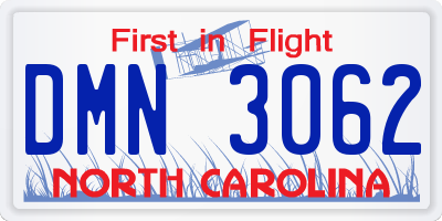 NC license plate DMN3062