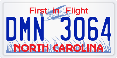 NC license plate DMN3064