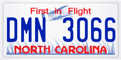 NC license plate DMN3066