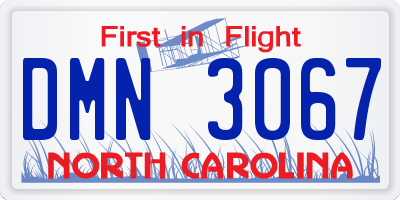 NC license plate DMN3067