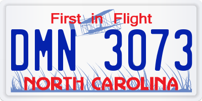 NC license plate DMN3073