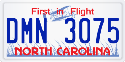 NC license plate DMN3075