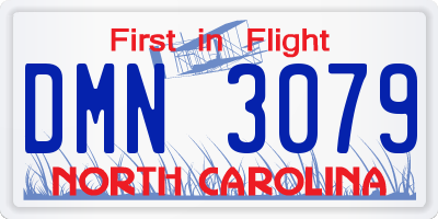 NC license plate DMN3079