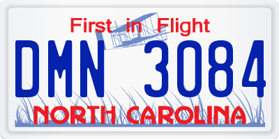 NC license plate DMN3084