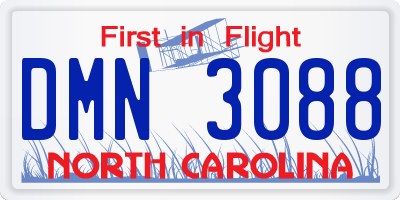 NC license plate DMN3088