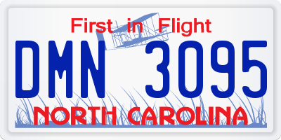 NC license plate DMN3095