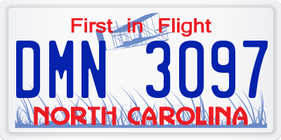 NC license plate DMN3097