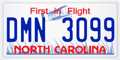 NC license plate DMN3099