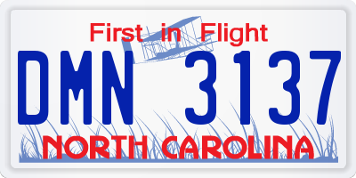 NC license plate DMN3137