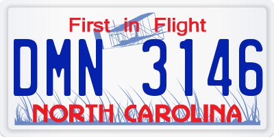 NC license plate DMN3146