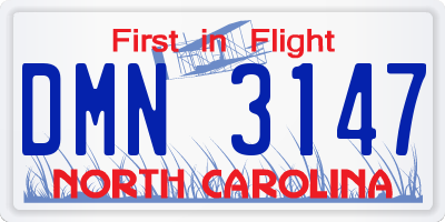 NC license plate DMN3147