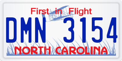 NC license plate DMN3154